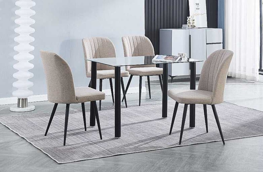 Salones Tus cosas de casa | Conjunto Mesa Yuri + 4 Sillas Rory