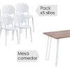 Salones Tus cosas de casa | Conjunto Mesa + 5 Sillas Jansen