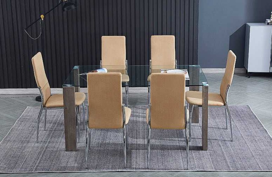 Salones Tus cosas de casa | Conjunto Mesa Hana + 6 Sillas Sakura