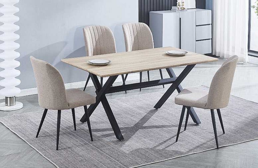 Salones Tus cosas de casa | Conjunto Mesa Royce W + 4 Sillas Rory
