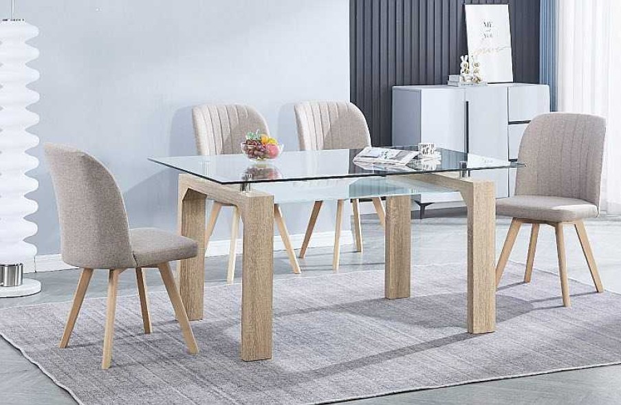 Salones Tus cosas de casa | Conjunto Mesa Sensei + 4 Sillas Lane