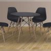 Salones Tus cosas de casa | Conjunto Mesa Redonda Y 4 Sillas Dinamarca Negro