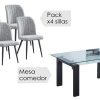 Salones Tus cosas de casa | Conjunto Mesa Sensei + 4 Sillas Rory