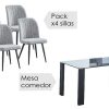 Salones Tus cosas de casa | Conjunto Mesa Alice + Sillas Rory